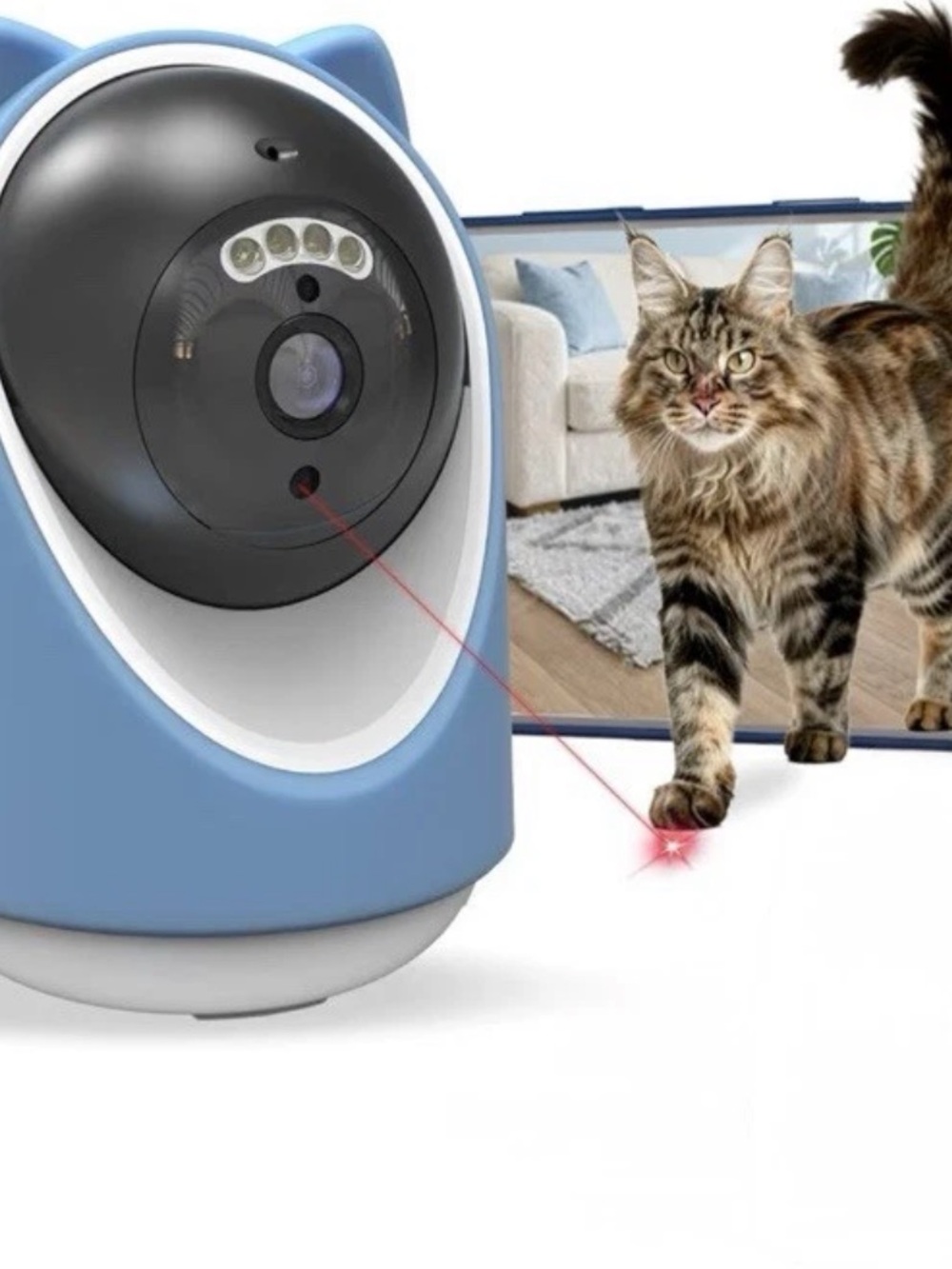 AI Wireless WiFi Pet Camera with Laser for Cats Smart Camera